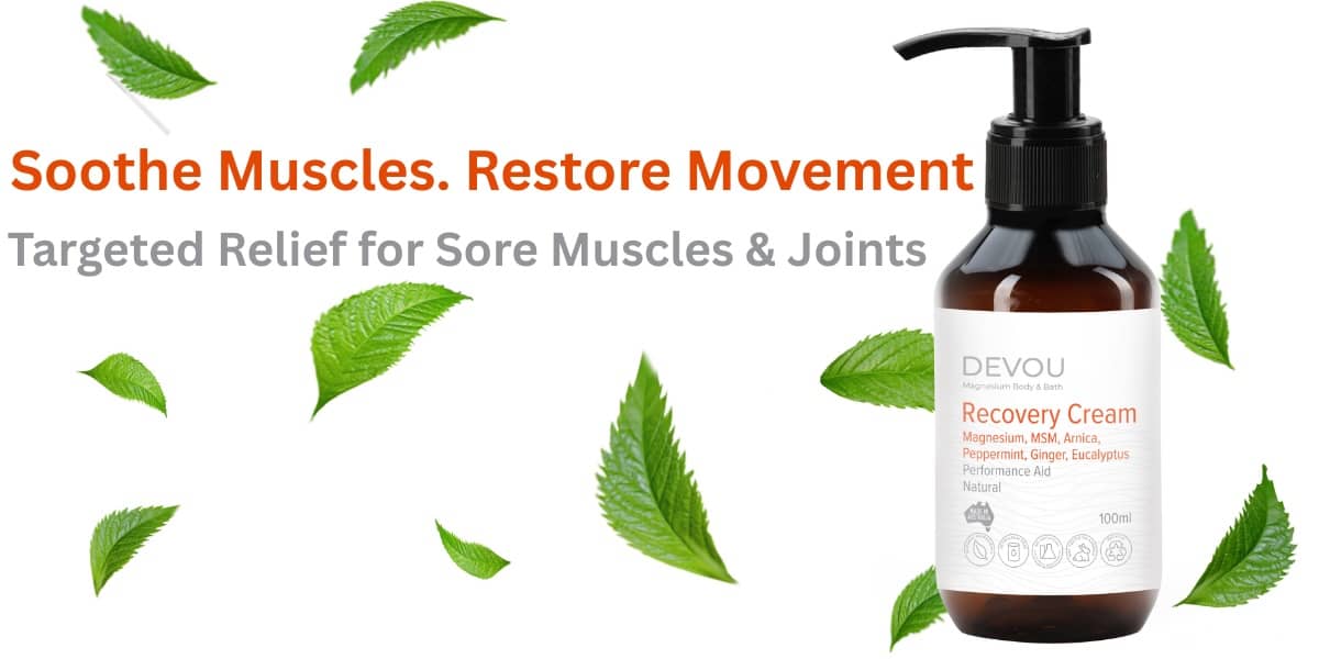 Best Magnesium Recovery Cream ever. Soothing, light cream. With peppermint and arnica