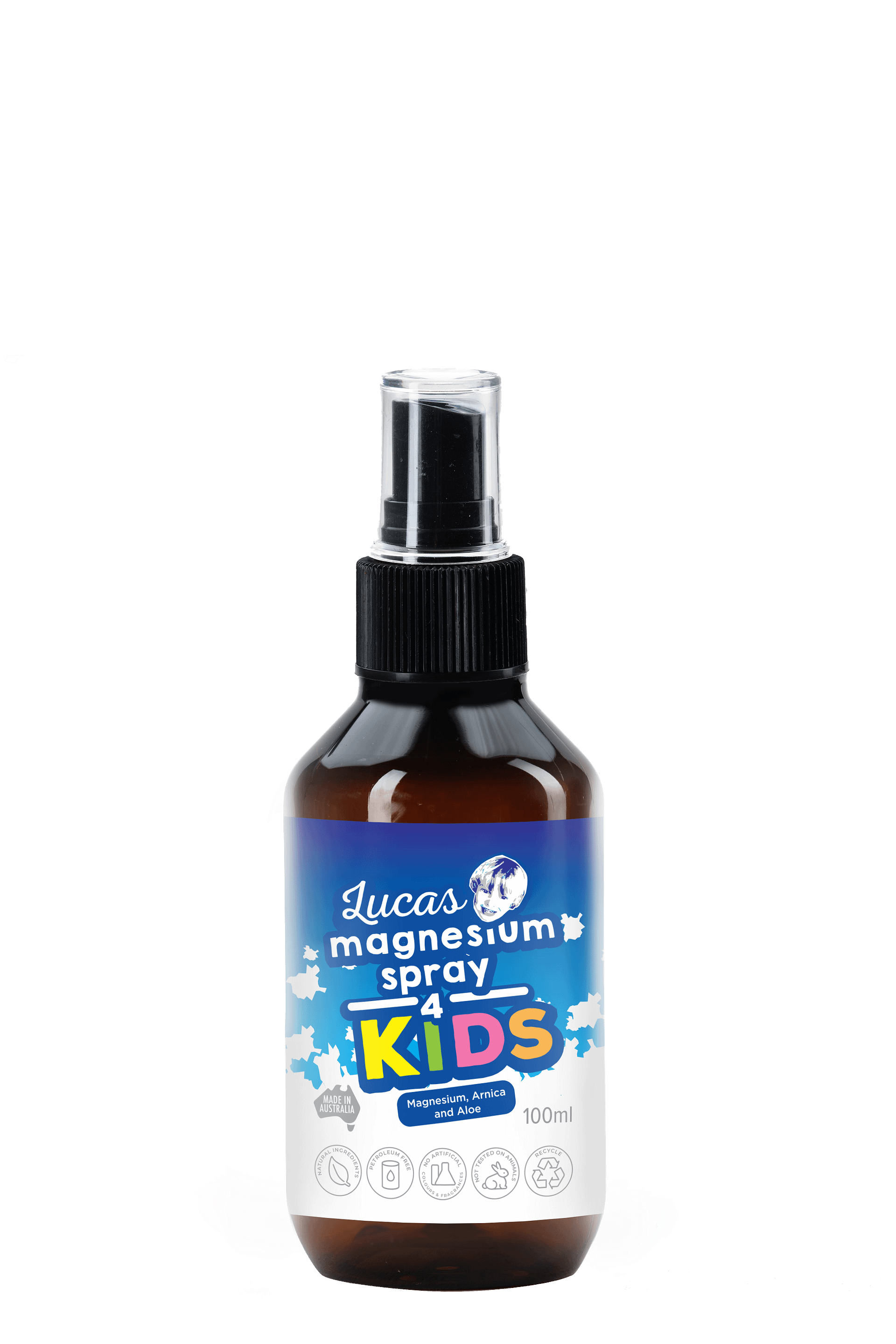 Magnesium Spray for KIDS is specifically formulated for children. Magnesium Spray is gentle on the skin, helps kids relax and supports sore tired muscles.
